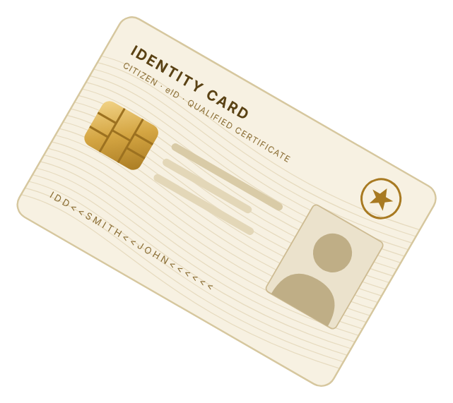 Symbolic eID card with qualified certificate